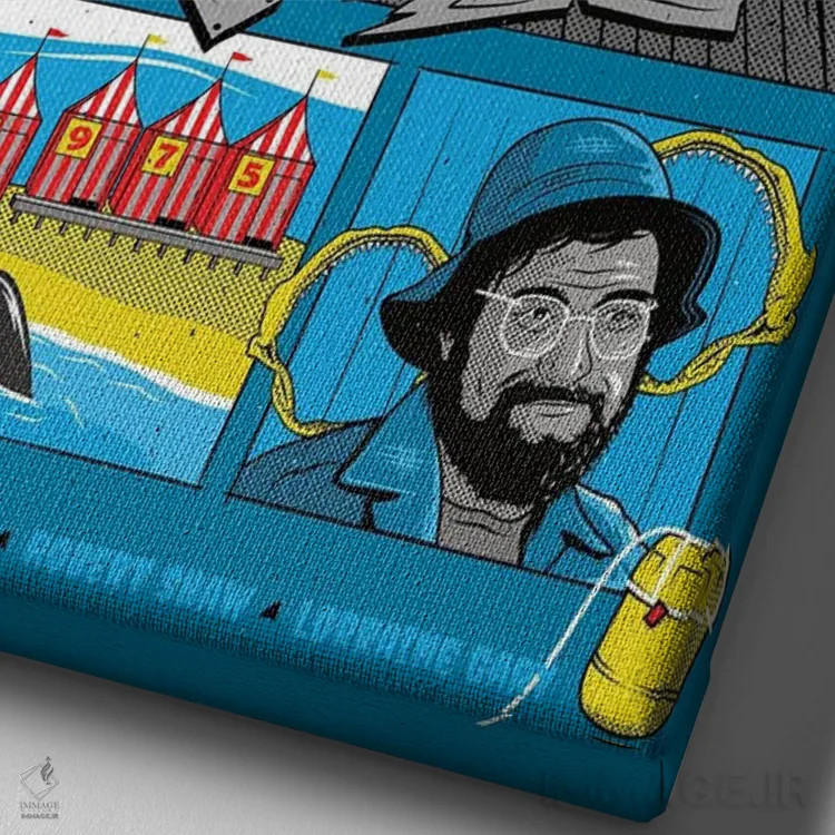 تابلو دکوراتیو آرواره ها اثر کریس ریچموند - نمای نزدیک بافت بوم