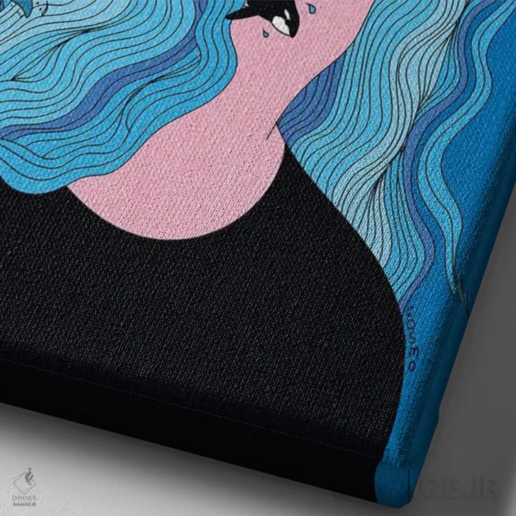 تابلو دکوراتیو ذهنم در دریاست اثر کازمو - نمای نزدیک بافت بوم