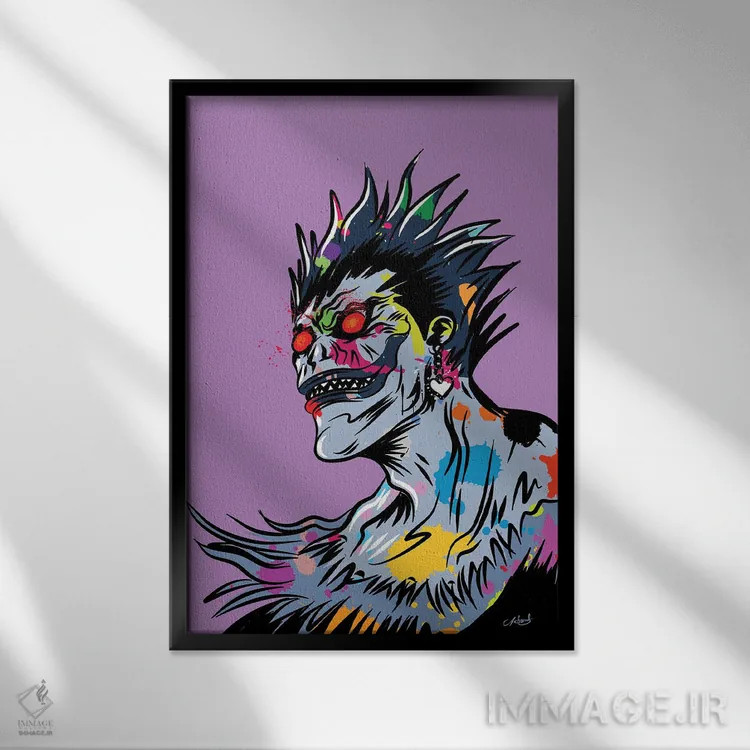 تابلو دکوراتیو دفتر مرگ گرافیتی اثر کریس ریچموند - نمای قابدار مشکی