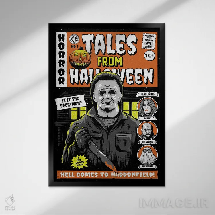 تابلو دکوراتیو هالووین اثر کریس ریچموند - نمای قابدار مشکی