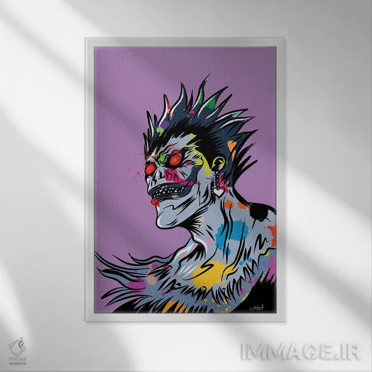 تابلو دکوراتیو دفتر مرگ گرافیتی اثر کریس ریچموند - نمای قابدار سفید