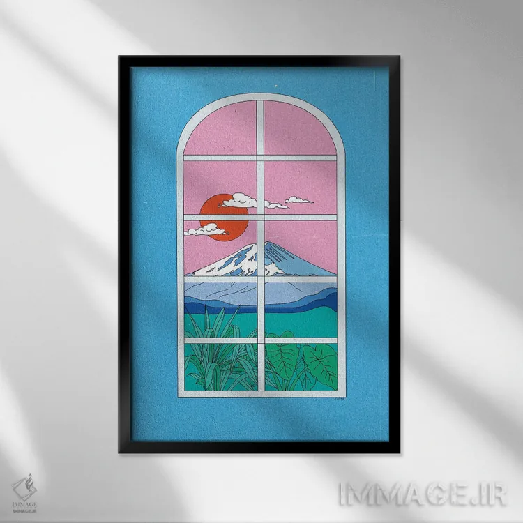 تابلو دکوراتیو پنجره اثر کازمو - نمای قابدار مشکی