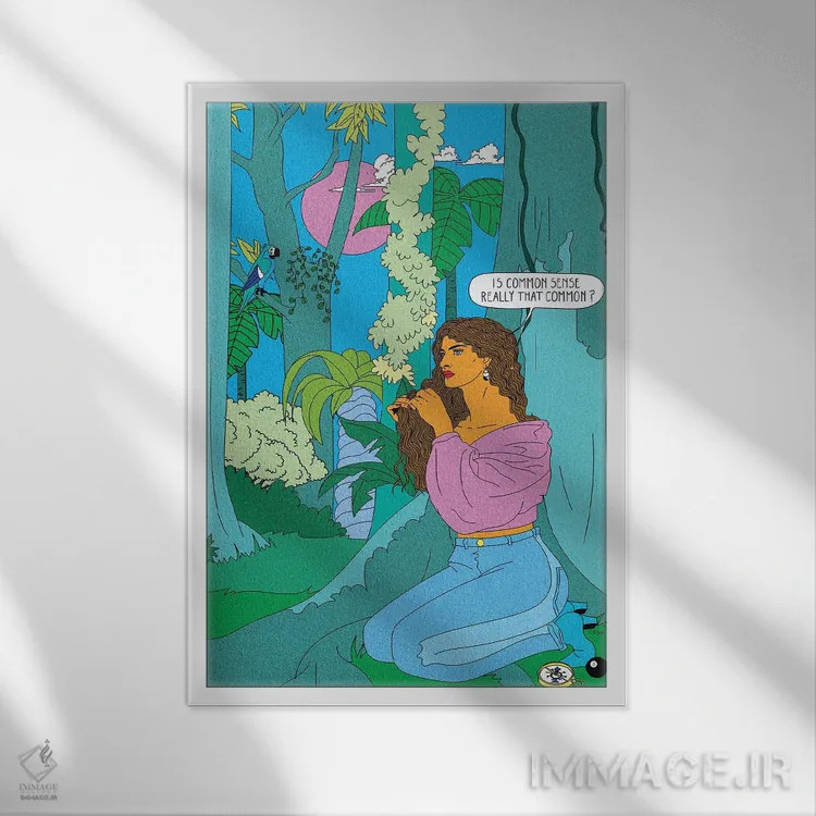 تابلو دکوراتیو عقل سلیم اثر کازمو - نمای قابدار سفید