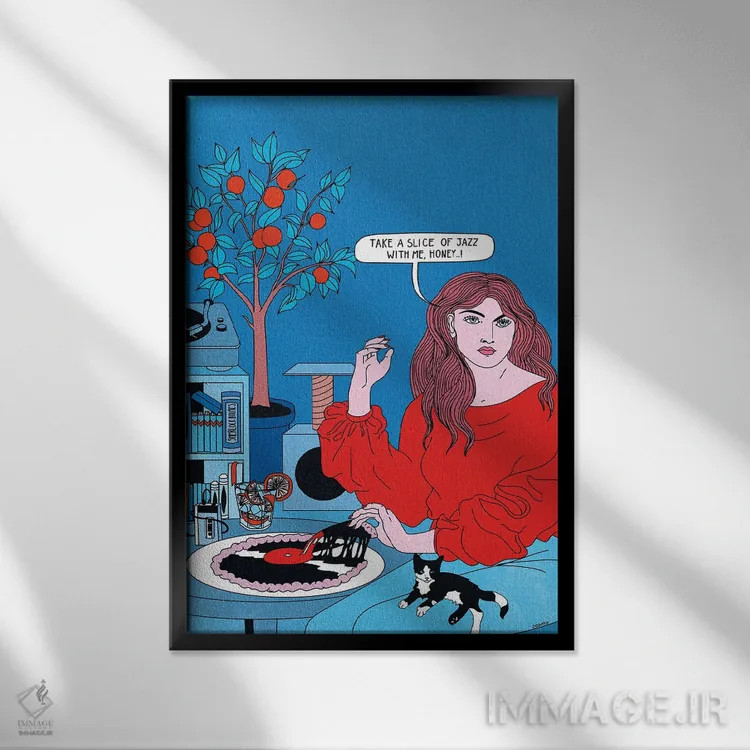 تابلو دکوراتیو برش جز اثر کازمو - نمای قابدار مشکی