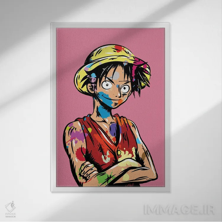 تابلو دکوراتیو وان پیس گرافیتی اثر کریس ریچموند - نمای قابدار سفید