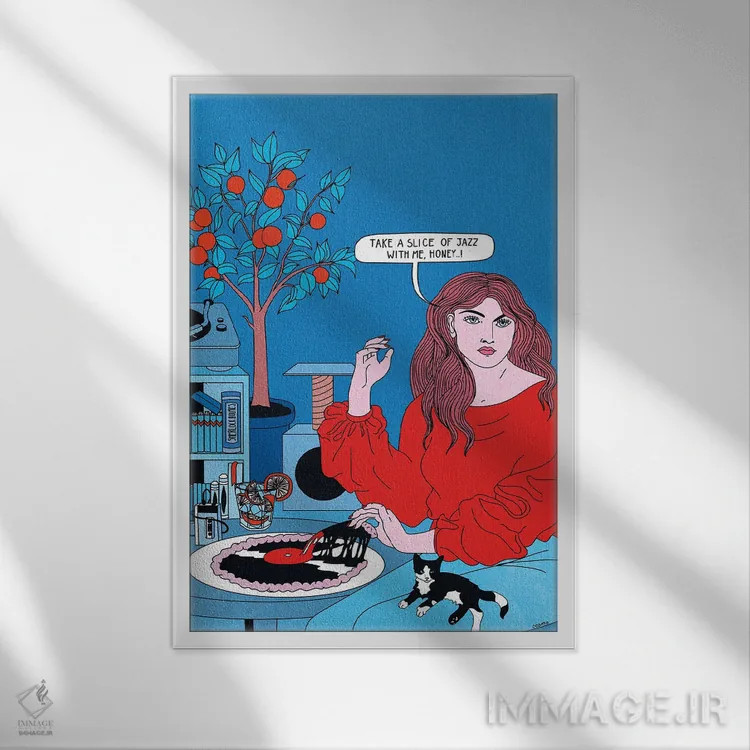 تابلو دکوراتیو برش جز اثر کازمو - نمای قابدار سفید