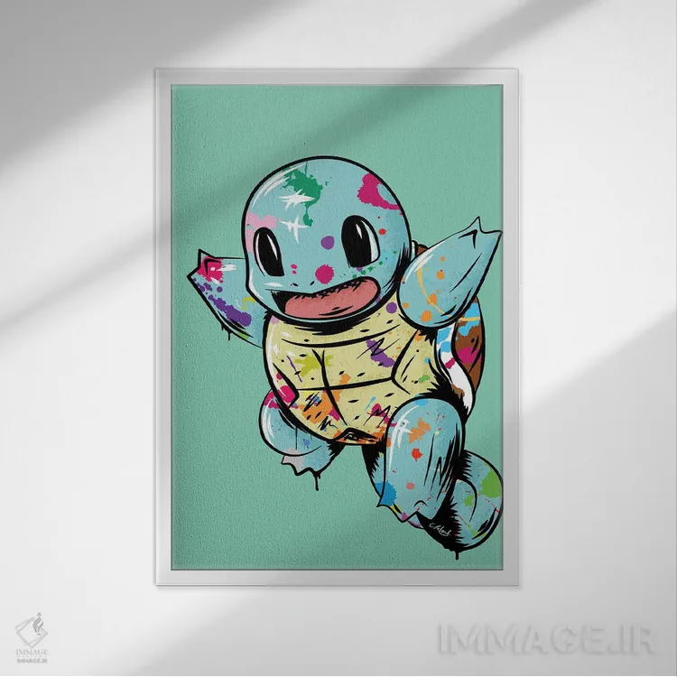 تابلو دکوراتیو اسکویرتل گرافیتی اثر کریس ریچموند - نمای قابدار سفید