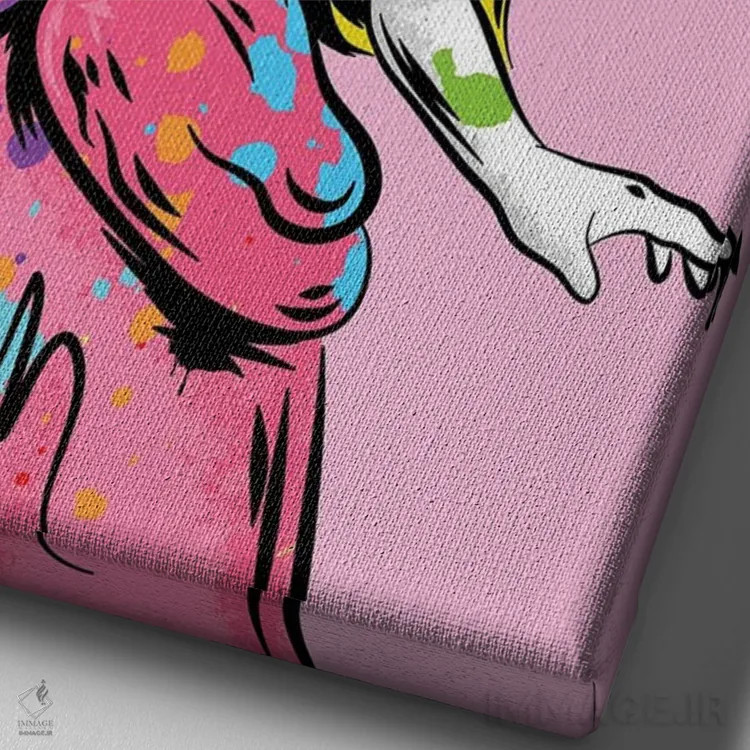 تابلو دکوراتیو پرنسس گرافیتی اثر کریس ریچموند - نمای نزدیک بافت بوم