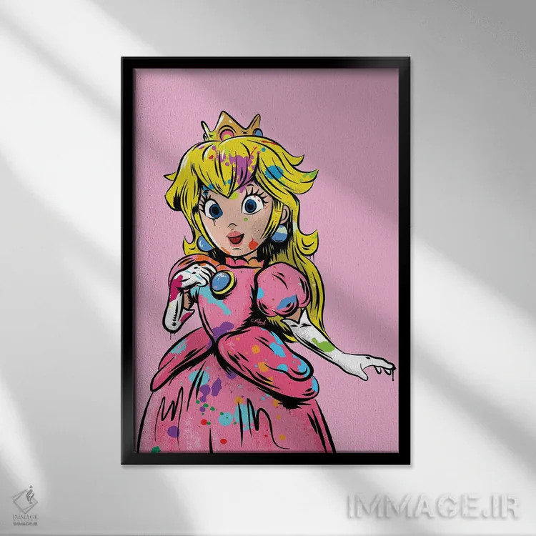 تابلو دکوراتیو پرنسس گرافیتی اثر کریس ریچموند - نمای قابدار مشکی