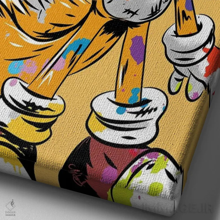 تابلو دکوراتیو تیلز گرافیتی اثر کریس ریچموند - نمای نزدیک بافت بوم