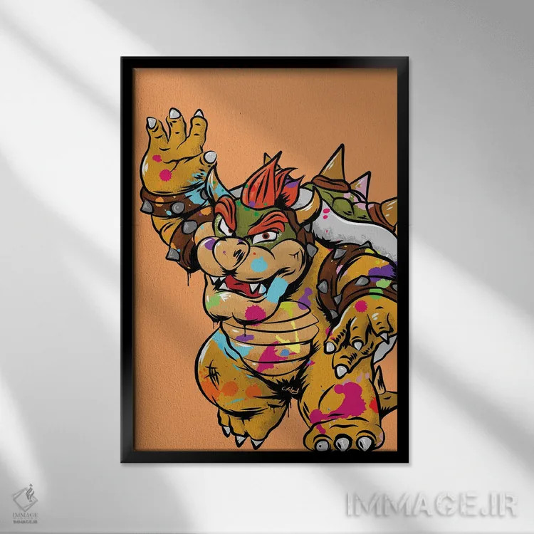 تابلو دکوراتیو بوزر گرافیتی اثر کریس ریچموند - نمای قابدار مشکی