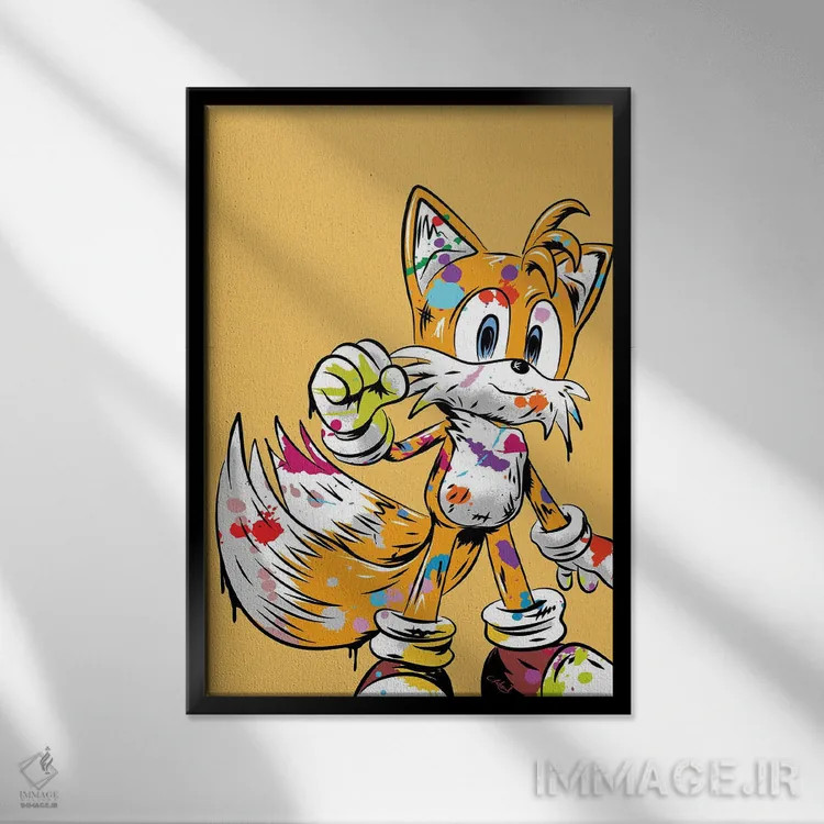 تابلو دکوراتیو تیلز گرافیتی اثر کریس ریچموند - نمای قابدار مشکی