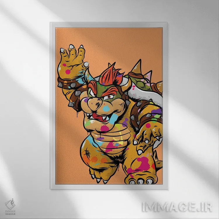 تابلو دکوراتیو بوزر گرافیتی اثر کریس ریچموند - نمای قابدار سفید