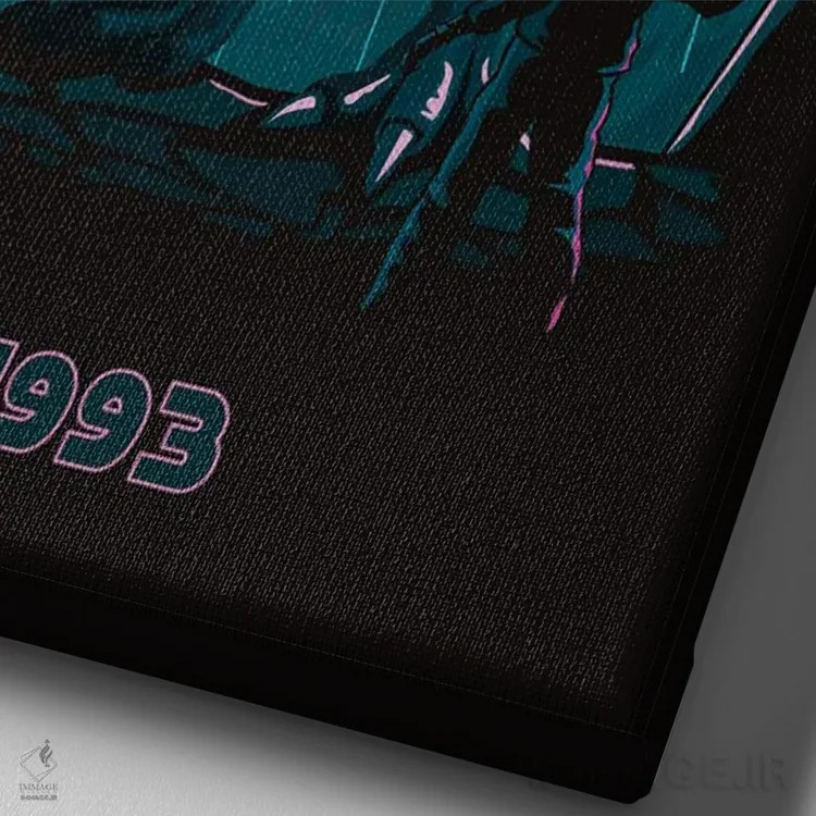 تابلو مینیمال پارک ژوراسیک اثر کریس ریچموند - نمای نزدیک بافت بوم