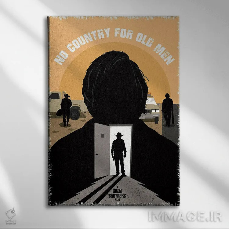 تابلو مینیمال جایی برای پیرمردها نیست اثر کریس ریچموند - نمای روبهرو روی دیوار