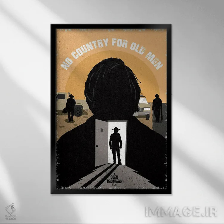 تابلو مینیمال جایی برای پیرمردها نیست اثر کریس ریچموند - نمای قابدار مشکی