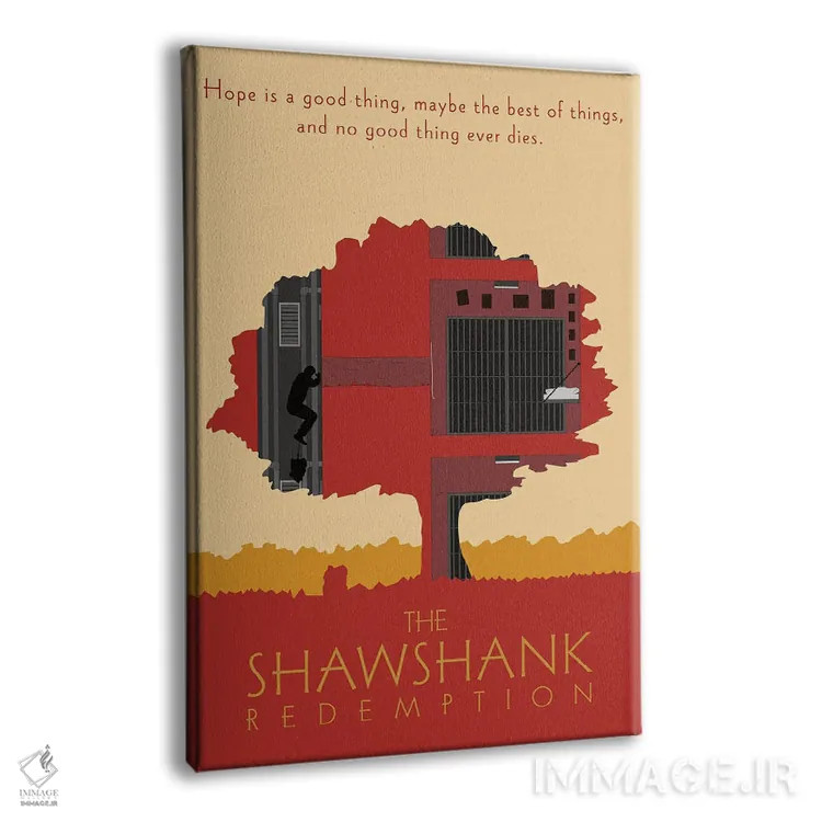 تابلو مینیمال رستگاری در شاوشنک اثر کریس ریچموند - نمای پرسپکتیو محصول