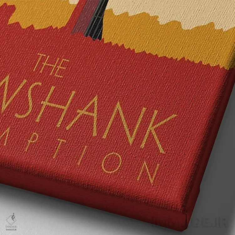 تابلو مینیمال رستگاری در شاوشنک اثر کریس ریچموند - نمای نزدیک بافت بوم