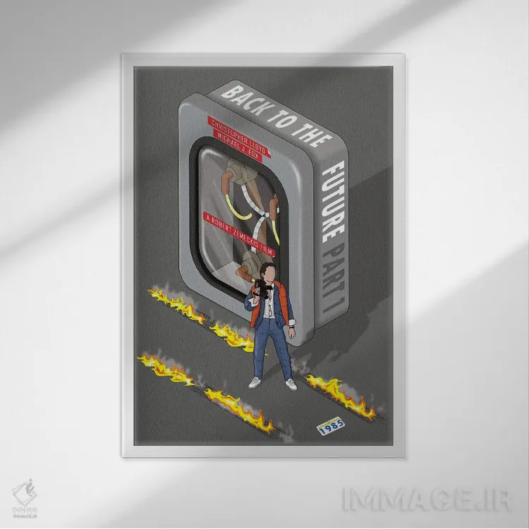 تابلو دکوراتیو بازگشت به آینده اثر کریس ریچموند - نمای قابدار سفید