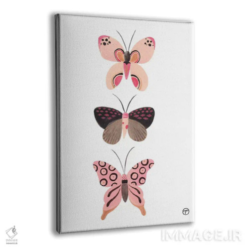 تابلو مینیمال سه تایی پروانه اثر کریتینگ تارین - نمای پرسپکتیو محصول