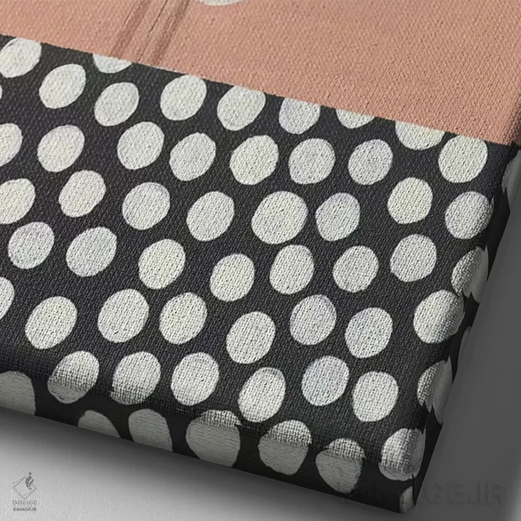 تابلو دکوراتیو شقایق های فرانسوی کاراملی با خال خالی اثر کریتینگ تارین - نمای نزدیک بافت بوم