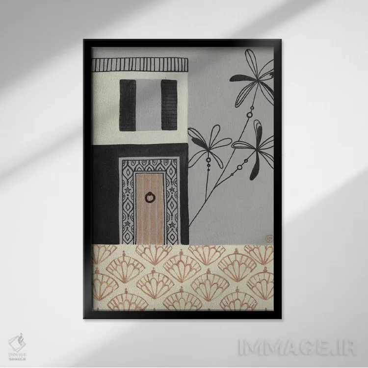 تابلو دکوراتیو خانه برزیلی اثر کریتینگ تارین - نمای قابدار مشکی