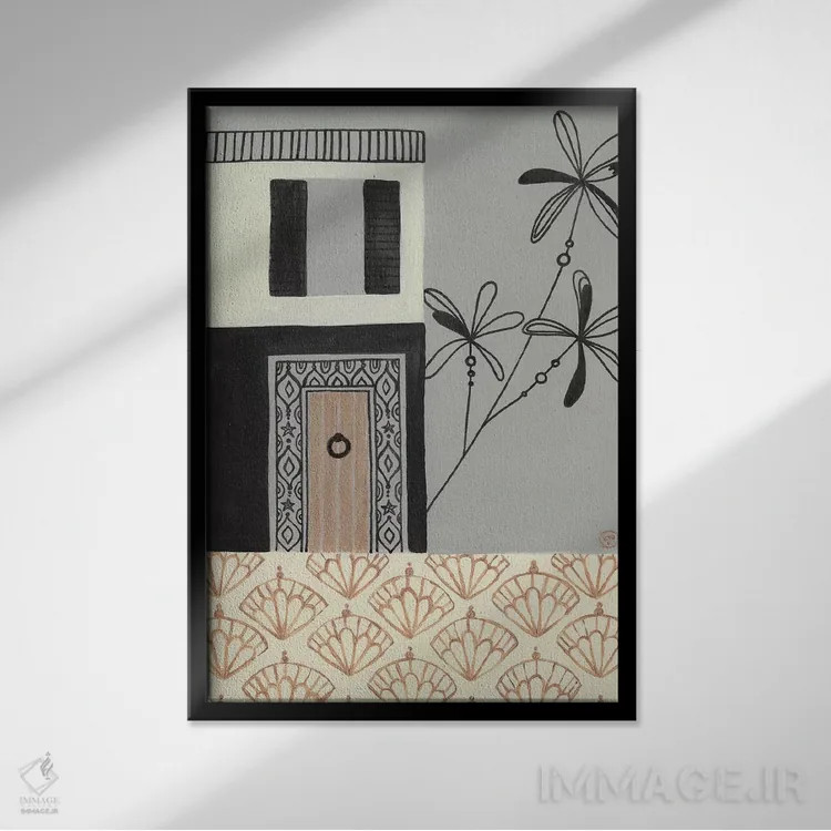 تابلو دکوراتیو خانه برزیلی اثر کریتینگ تارین - نمای قابدار مشکی
