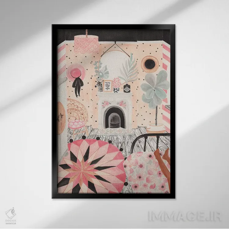 تابلو دکوراتیو زمان خواب اثر کریتینگ تارین - نمای قابدار مشکی