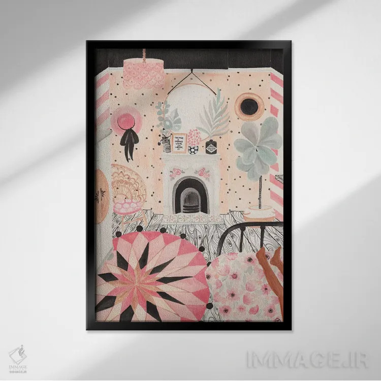 تابلو دکوراتیو زمان خواب اثر کریتینگ تارین - نمای قابدار مشکی
