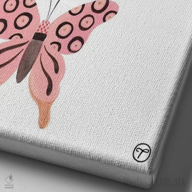 تابلو مینیمال سه تایی پروانه اثر کریتینگ تارین - نمای نزدیک بافت بوم