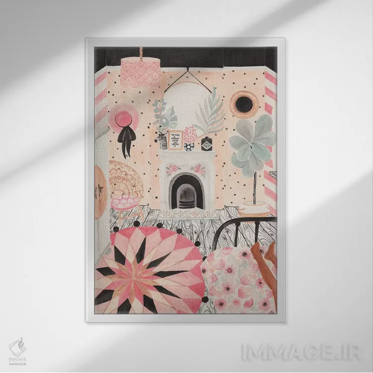 تابلو دکوراتیو زمان خواب اثر کریتینگ تارین - نمای قابدار سفید