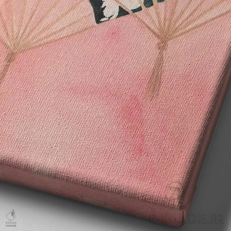 تابلو دکوراتیو سه بادبزن کاغذی اثر کریتینگ تارین - نمای نزدیک بافت بوم