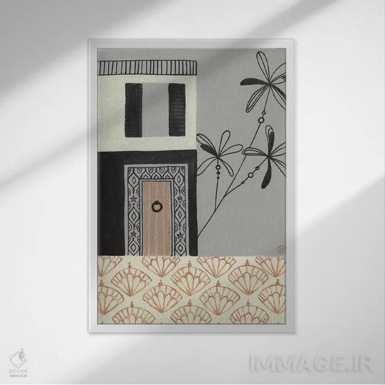 تابلو دکوراتیو خانه برزیلی اثر کریتینگ تارین - نمای قابدار سفید