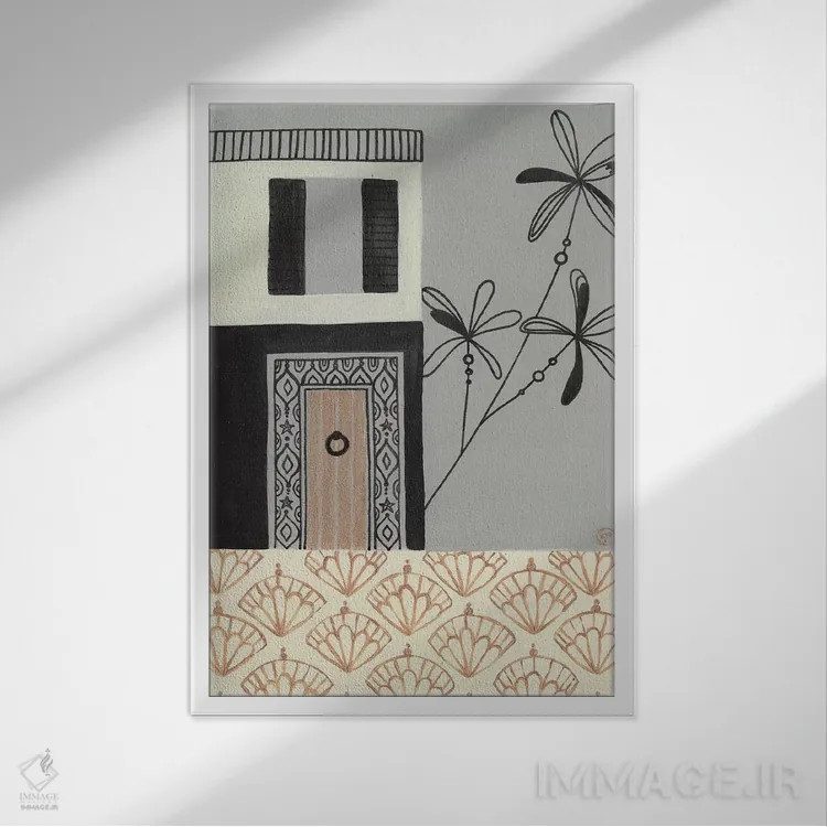 تابلو دکوراتیو خانه برزیلی اثر کریتینگ تارین - نمای قابدار سفید