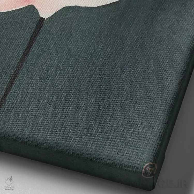 تابلو مینیمال فلامینگو و تاج اثر کریتینگ تارین - نمای نزدیک بافت بوم