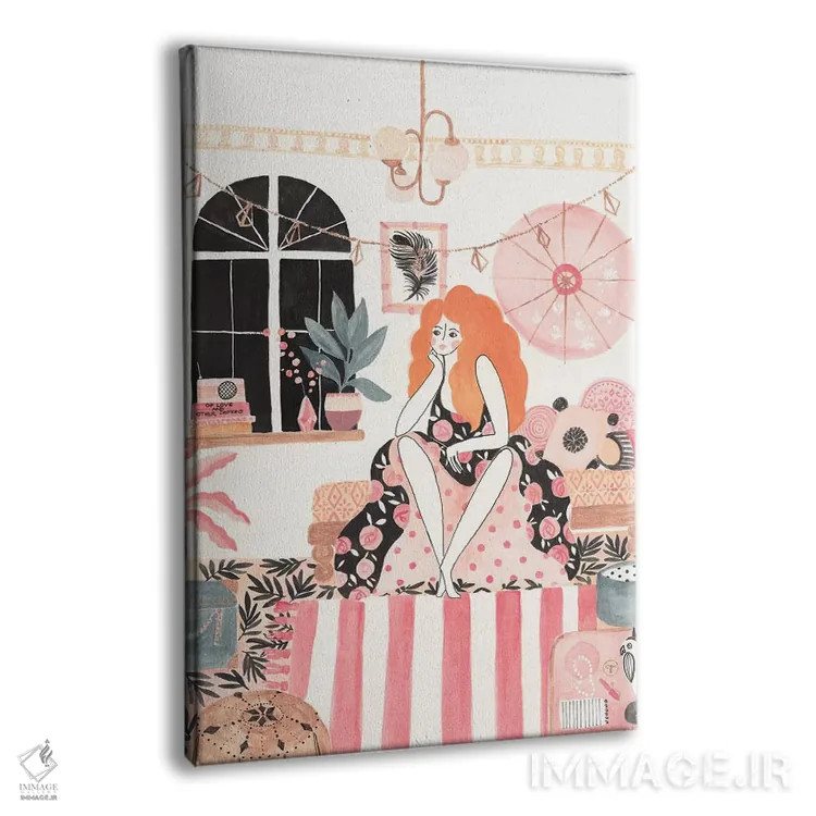 تابلو دکوراتیو دختر در اتاق خواب اثر کریتینگ تارین - نمای پرسپکتیو محصول