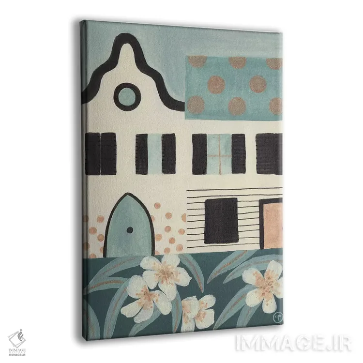 تابلو دکوراتیو خانه های سبز اثر کریتینگ تارین - نمای پرسپکتیو محصول