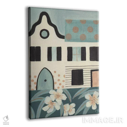 تابلو دکوراتیو خانه های سبز اثر کریتینگ تارین - نمای پرسپکتیو محصول