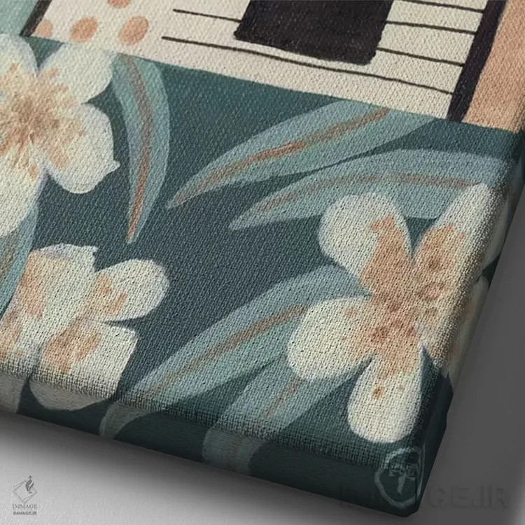 تابلو دکوراتیو خانه های سبز اثر کریتینگ تارین - نمای نزدیک بافت بوم