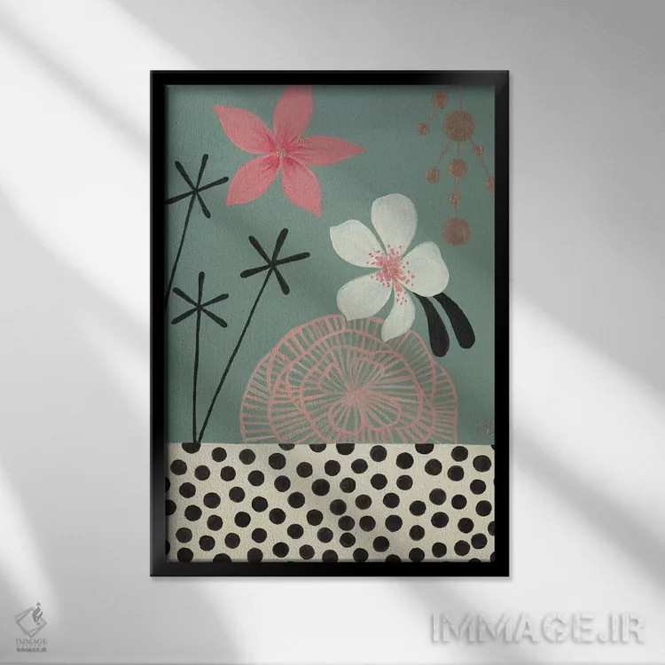 تابلو دکوراتیو مناطق گرمسیری سبز اثر کریتینگ تارین - نمای قابدار مشکی