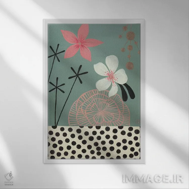 تابلو دکوراتیو مناطق گرمسیری سبز اثر کریتینگ تارین - نمای قابدار سفید