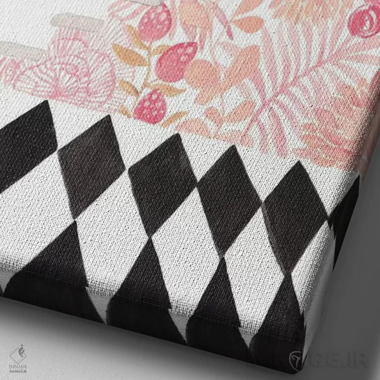 تابلو دکوراتیو کاغذ پلنگ و میمون اثر کریتینگ تارین - نمای نزدیک بافت بوم