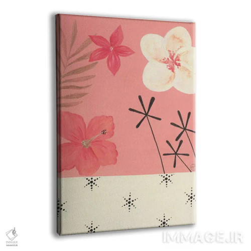 تابلو دکوراتیو مناطق استوایی صورتی اثر کریتینگ تارین - نمای پرسپکتیو محصول