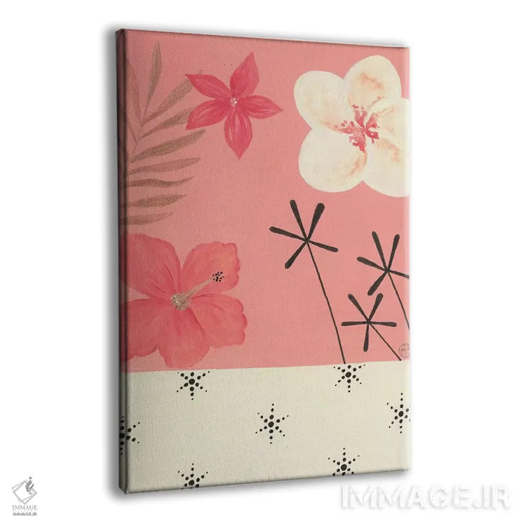 تابلو دکوراتیو مناطق استوایی صورتی اثر کریتینگ تارین - نمای پرسپکتیو محصول