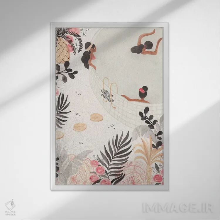 تابلو دکوراتیو استخر قدیمی اثر کریتینگ تارین - نمای قابدار سفید