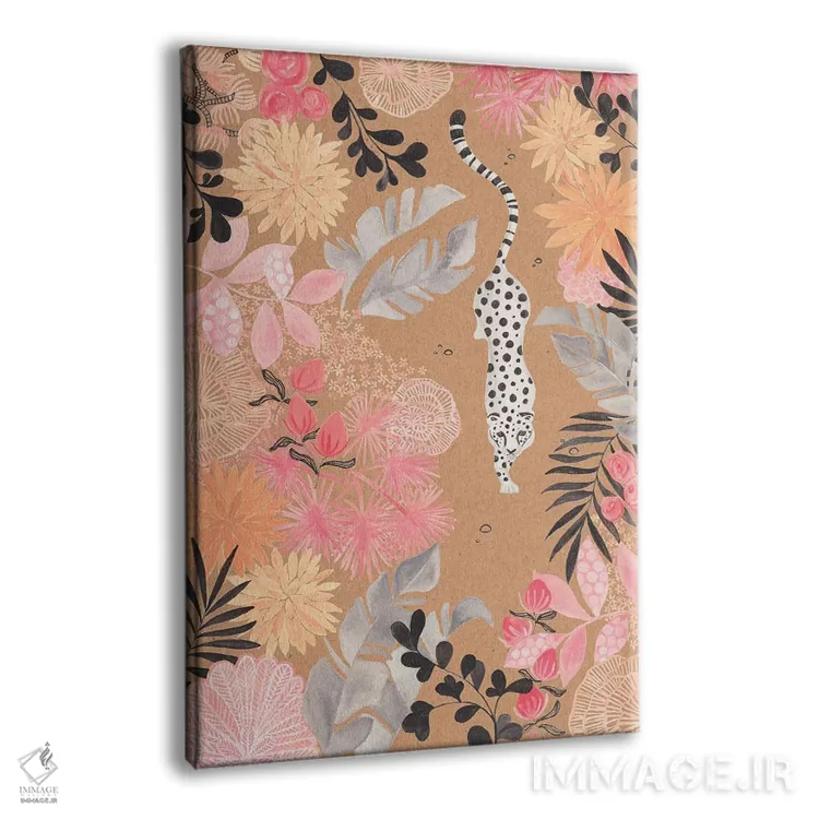 تابلو دکوراتیو کاغذ کرافت پلنگ در حال کمین اثر کریتینگ تارین - نمای پرسپکتیو محصول