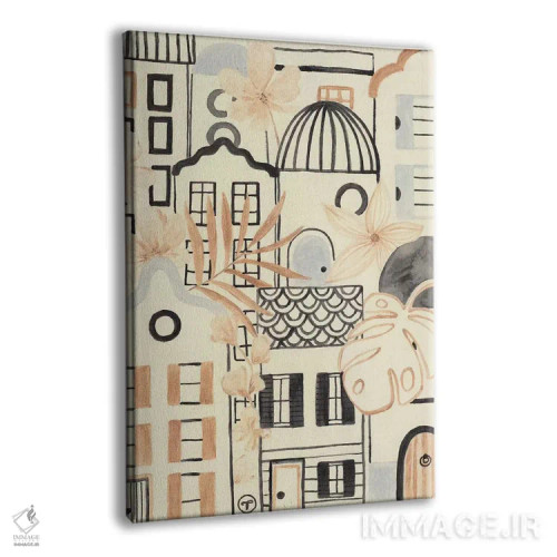 تابلو دکوراتیو زندگی شهری اثر کریتینگ تارین - نمای پرسپکتیو محصول