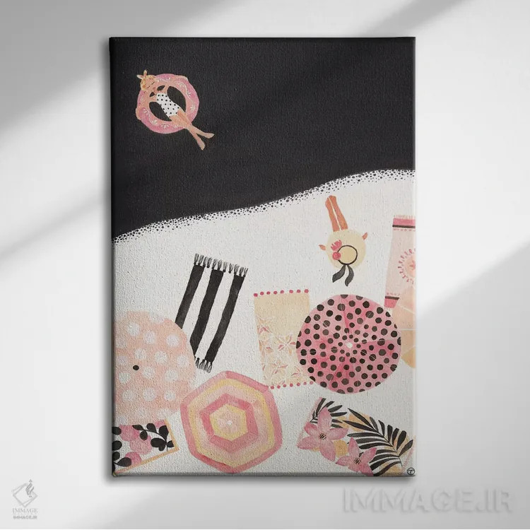 تابلو دکوراتیو زمان ساحل اثر کریتینگ تارین - نمای روبهرو روی دیوار