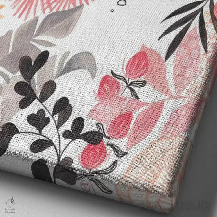 تابلو دکوراتیو کاغذ پلنگ در حال کمین با زمینه کاملا سفید اثر کریتینگ تارین - نمای نزدیک بافت بوم