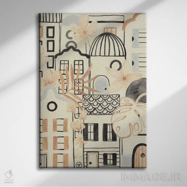 تابلو دکوراتیو زندگی شهری اثر کریتینگ تارین - نمای روبهرو روی دیوار